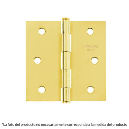 Bisagras cuadrada 2" Acero Dorado Capuchina Cplana 1.5mm Hermex 25108